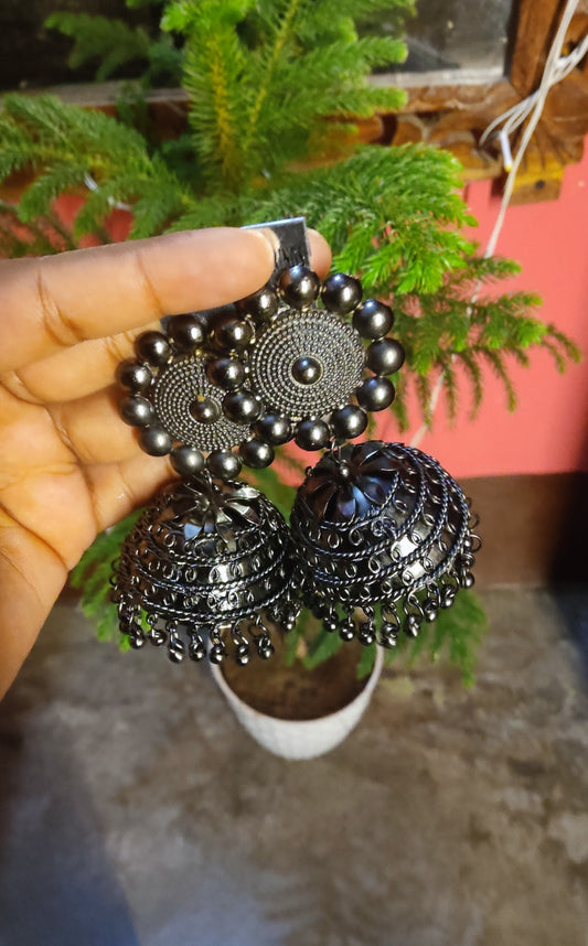 Oxidised Black jhumka