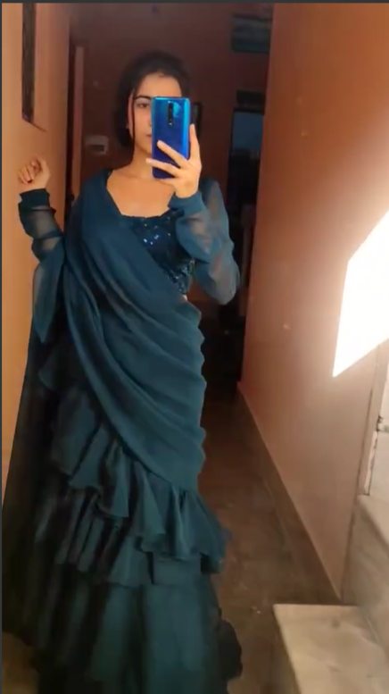 frill ready to wear saree